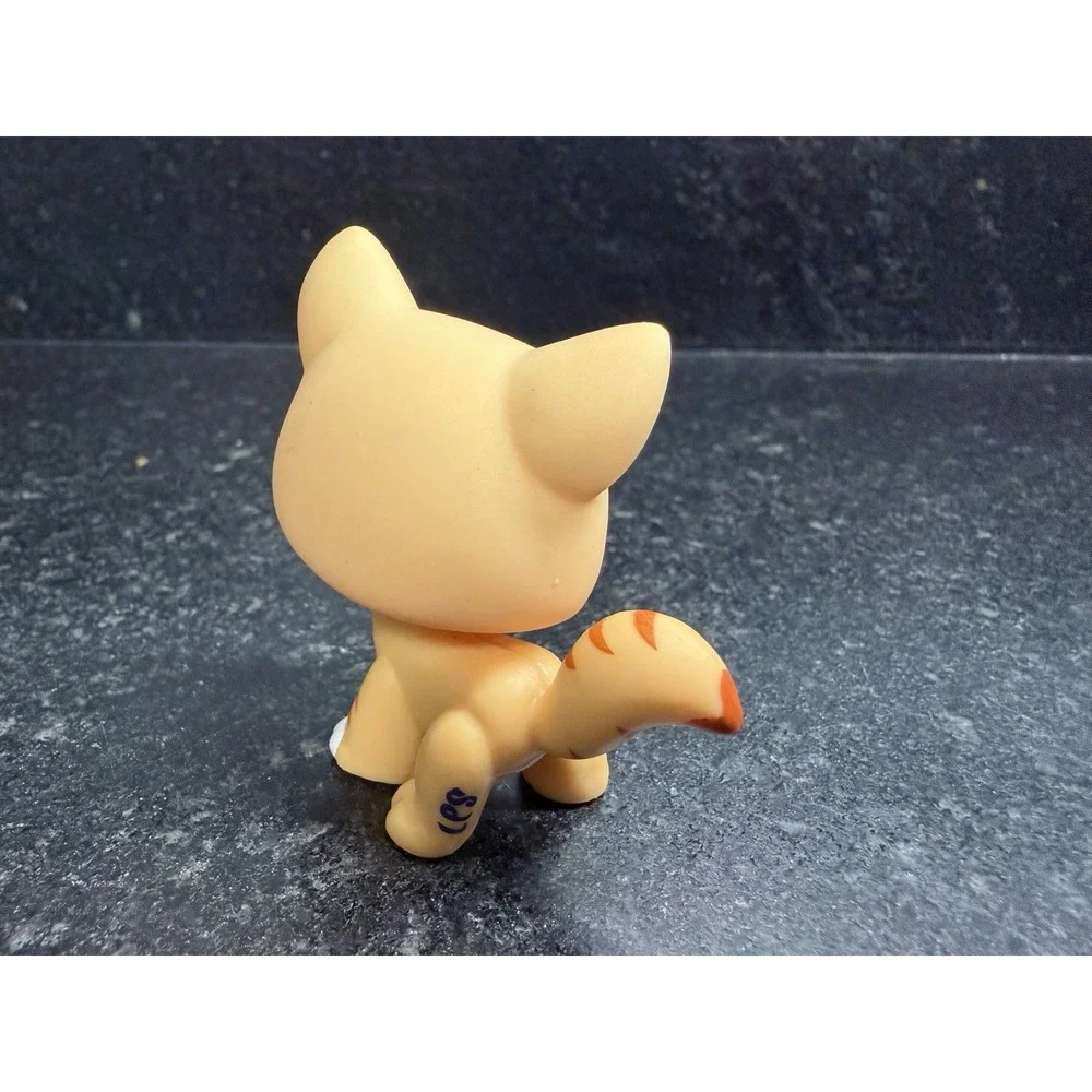 Authentic LPS #1572 Walking Cat Orange‎ Tabby Blue Eyes Hasbro Littlest Pet Shop